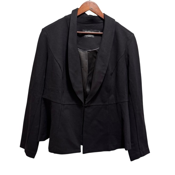 Torrid Studio Luxe Ponte Peplum Black Blazer Size 1x Preppy - Picture 5 of 14